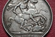 1889 Queen Victoria Silver Crown coin