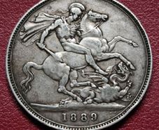 1889 Queen Victoria Silver Crown coin