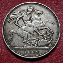 1889 Queen Victoria Silver Crown coin