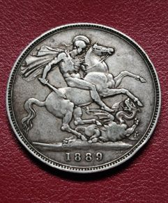 1889 Queen Victoria Silver Crown coin