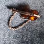 Silver antique baltic natural amber brooch Image 2