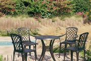 5 Piece Bistro Set Cast Aluminium Black