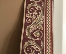 Vintage Crown Wallpaper Border Roll - Burgundy Baroque Acanthus (5m)