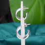 Sterling Silver Thick Chunky Half Hoop Earrings Image 2