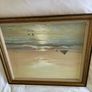 Beautiful Framed Seaside Painting Calm Coastal Scene Image 4