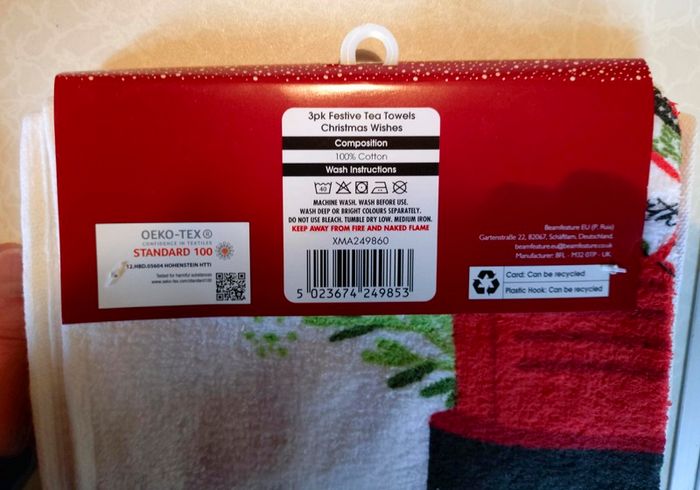 Pack Of 3 Festive Tea Towels (new).