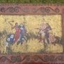Vintage large leather painting of a medieval knights duel Image 5