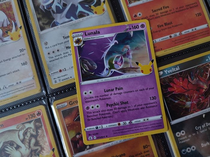 Lunala ! Holo Rare ! 25th Anniversary ! from Celebrations Set ! 2021 ! Pokemon Card !
