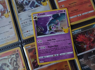 Lunala ! Holo Rare ! 25th Anniversary ! from Celebrations Set ! 2021 ! Pokemon Card !