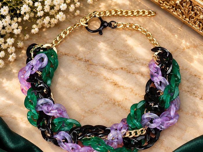 Massive Acrylic Chain Statement Necklace