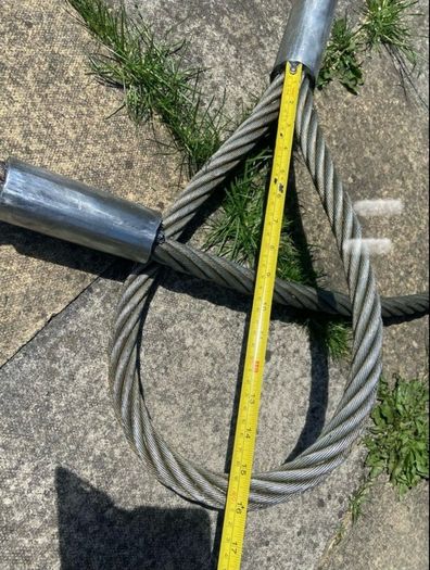 Crane lifting steel cable wire rope sling 24mm 2m long