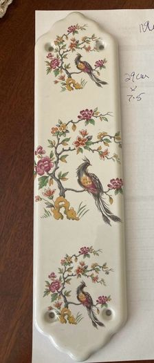 Vintage Porcelain Push Finger Plate