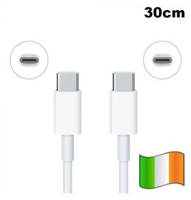 Short 30cm USB-C Type C Male to Type C Male Cable Lead Data Charger Wire