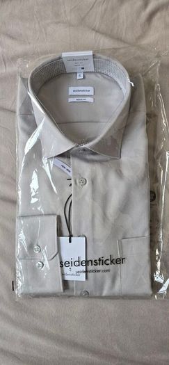 Seidensticker Men's Regular Fit Long-Sleeve Shirt, Non-Iron, Grey XL / 43