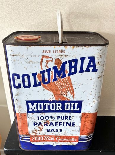 Vintage Columbia 1950's / 60's 5L Oil Tin