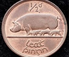 [#78] - Ireland 1965 | Irish 1/2d | Irish Half Penny | KM.10 | High Grade