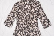 Wallis Black Cream Sheer Chiffon Floral Pintuck Pleat Blouse Top 12UK/40EU