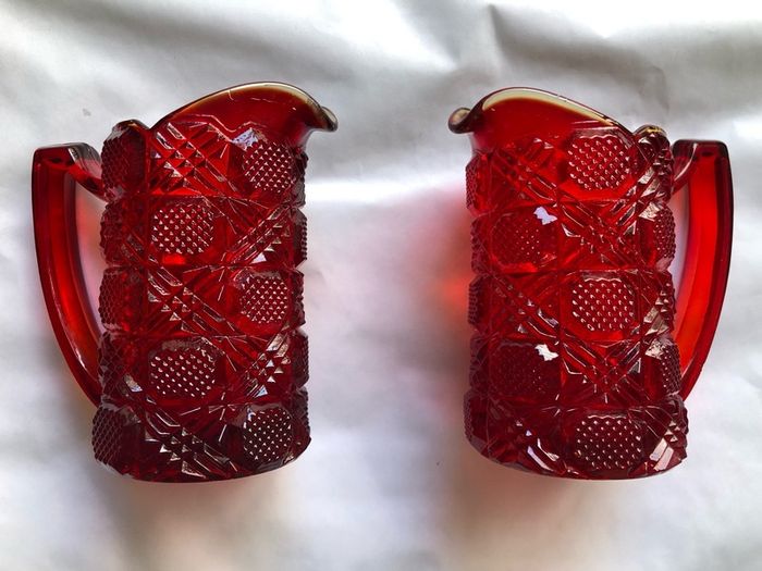 Two Stained Glass Jugs