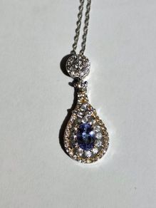 Silver Pendant with Blue Stone