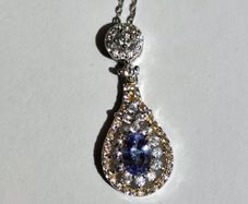 Silver Pendant with Blue Stone
