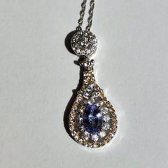 Silver Pendant with Blue Stone