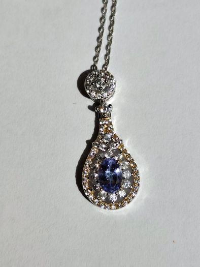 Silver Pendant with Blue Stone