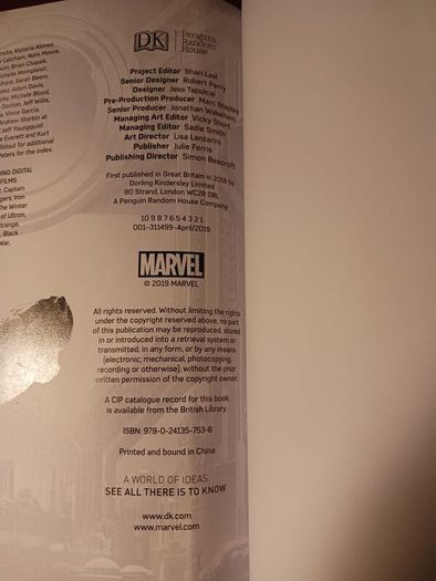 DK/ Marvel Studios / Character Encyclopedia/ 2019