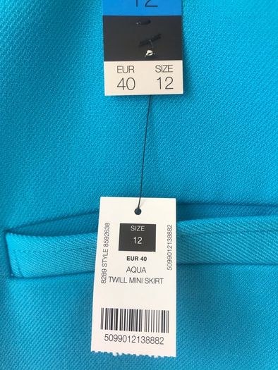 Aqua Twill Mini skits size 12 New with tags