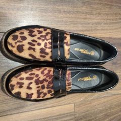 Leopard Print Patent Brogues