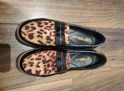Leopard Print Patent Brogues
