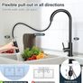 Kitchen Faucet with Removable Shower, Stainless Steel Kitchen Sink Faucet Mixer Tap with Removable Base, 360 Swivel, 2 Water Modes Cold and Hot Available - Black Image 3