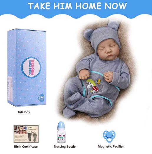Reborn Babies Lifelike Dolls - 17 inch Handmade Life Like Baby Dolls, Soft Cloth Body with Feeding Kit, Realistic Newborn Dolls as Prefect Gifts for Children/Mom DIFFERENT OPTIONS AVAILABLE, SEE PHOTOS (FREE POSTAGE)