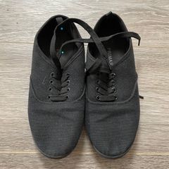 Black Canvas Shoes: Size 4