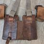 WWII-Era Leather Ammo Pouch Rig  Marked F. Kuef Aesch 48 - Original Military Surplus Image 4