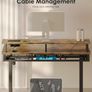 Electric Standing Desk, 120 x 54cm Height Adjustable Desk with 3 Drawers, RGB LED Strip & Charging Station Image 8