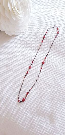 Long Red Beaded Necklace