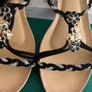 SANDALS. Libra Pop brand- Embellished With Black, Gold & Silver charms. Ultra Comfortable. Size Uk 6 Eu 39 Purchased In Toulouse. Brand New In Box. Image 5