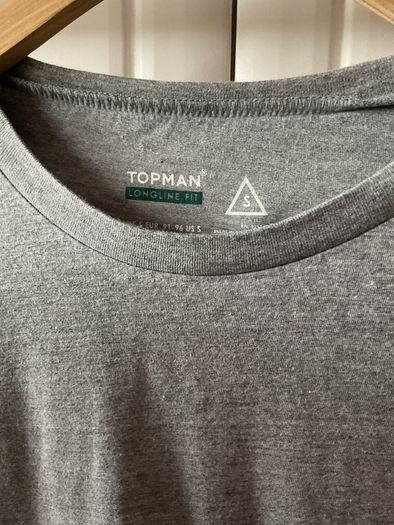 tshirt grey longline Topman tshirt small