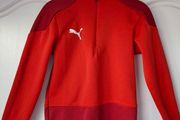 Red/chilli pepper Puma Kids Goal 22 1/4 zip training top (5-6 years)