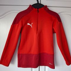 Red/chilli pepper Puma Kids Goal 22 1/4 zip training top (5-6 years)