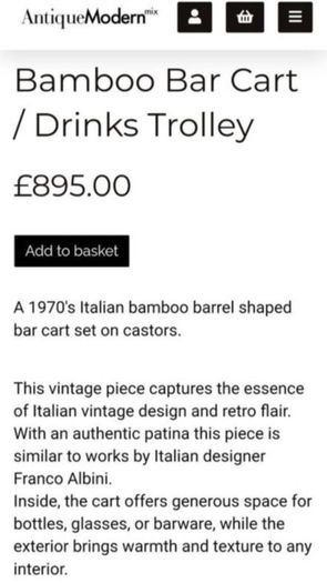 Bamboo Bar Cart