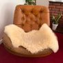 Vintage 1970s Tan Leather Swivel Lounge Chair Image 3