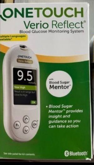 OneTouch Verio Reflect Blood Glucose Monitoring Bluetooth system for diabetics