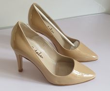 Cefalu Womens Patent Cream Leather Heels EU32 UK13 Small Size Court Shoes BNIB CAN POST