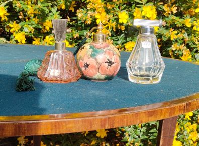 3x vintage perfume atomizers