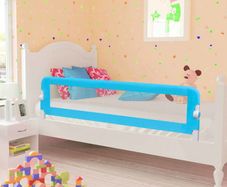 Toddler Safety Bed Rail 2 pcs Blue 150x42 cm