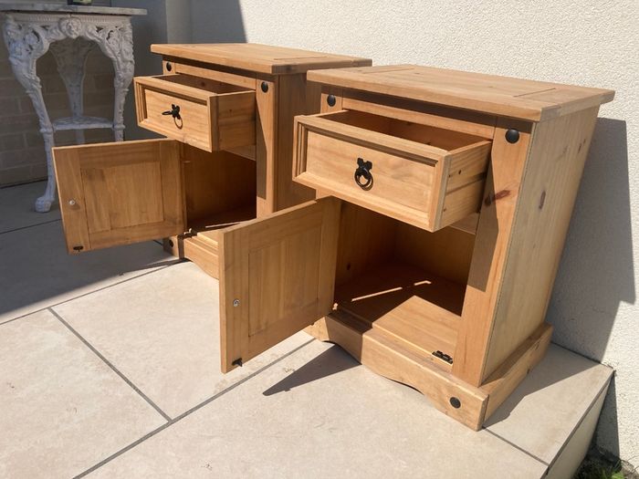 Bedside Lockers x 2 - Pine