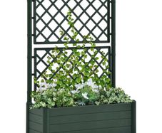 Garden Planter with Trellis 100x43x142 cm PP Green