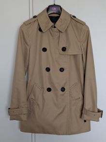 Coach coat with leather print