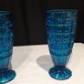 A pair of blue/deep turquoise glass vases Image 7